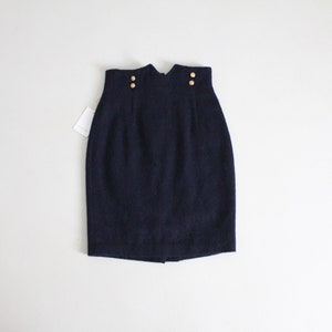 navy military skirt 100% wool skirt short wool skirt image 3