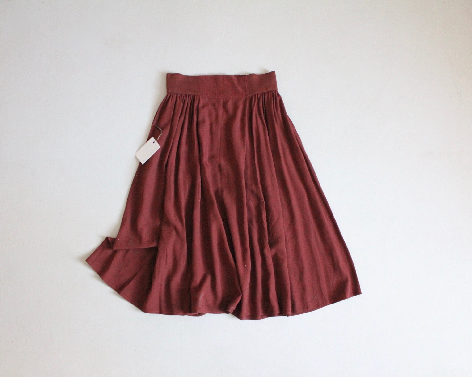 Roestbruine rok Volantrok Rok met hoge taille Etsy Nederland