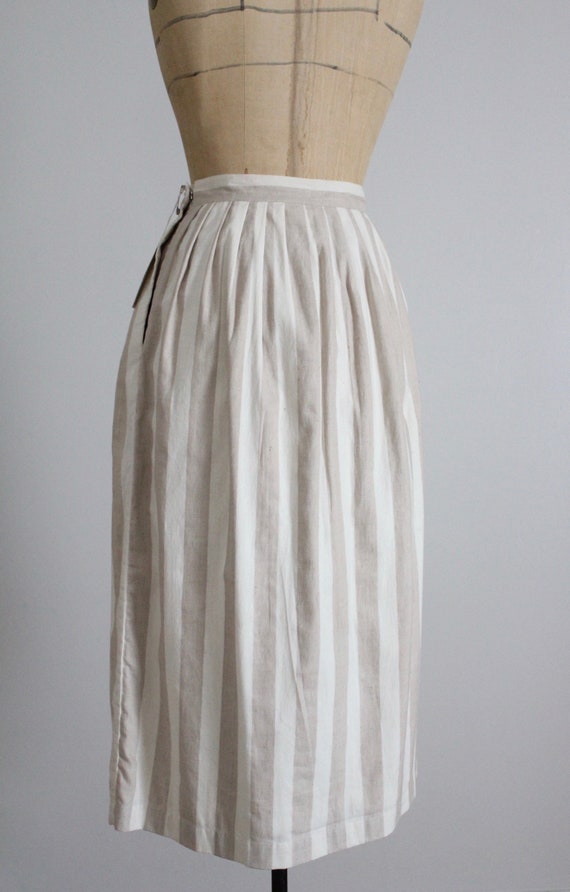 striped silk skirt | beige stripe skirt | full pl… - image 6