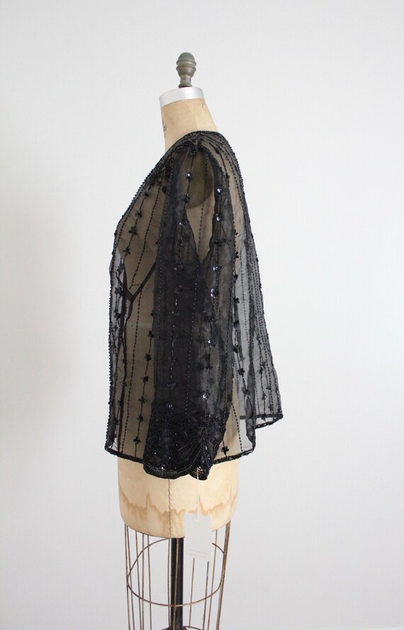 beaded organza jacket | black beaded jacket | she… - image 6