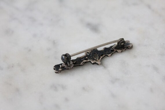 1940s bar brooch | marcasite brooch | sterling silver brooch View 3