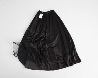 full black maxi skirt | black evening skirt | shiny black skirt