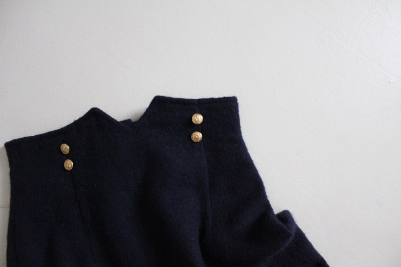 navy military skirt 100% wool skirt short wool skirt image 1