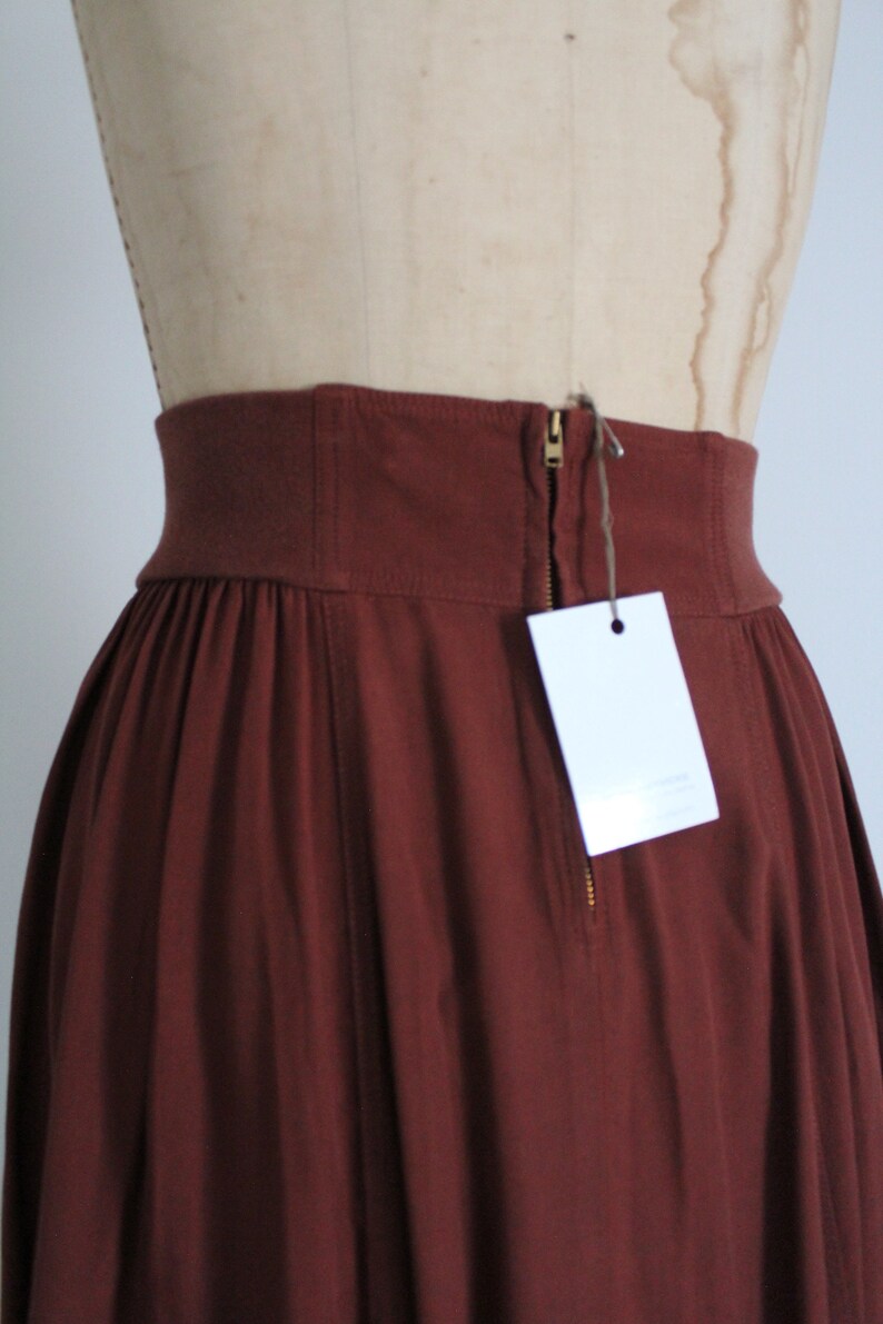 rust brown skirt full flouncy skirt high waisted skirt image 7