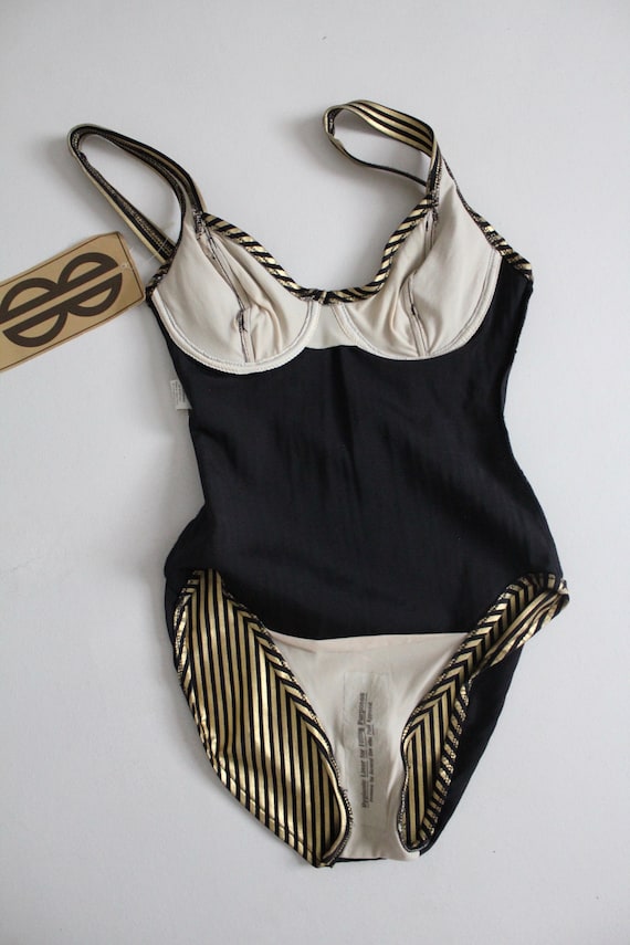 metallic striped swimsuit | vintage Bill Blass sw… - image 7