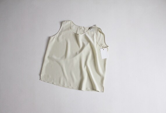 celery silk blouse | silk tank top | sleeveless si