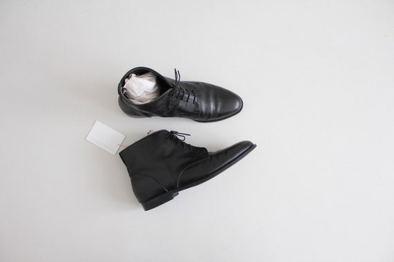 mens black leather boots 10.5 | black ankle boots