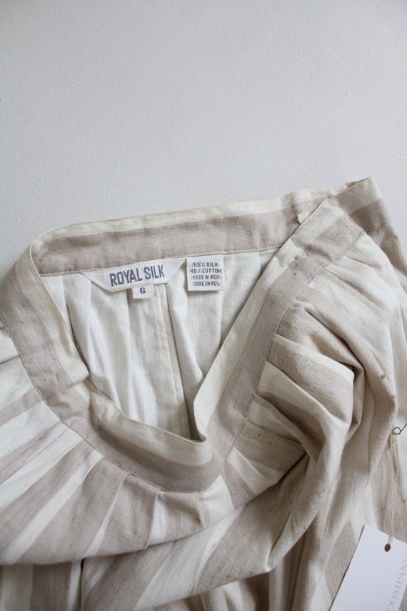 striped silk skirt | beige stripe skirt | full pl… - image 4