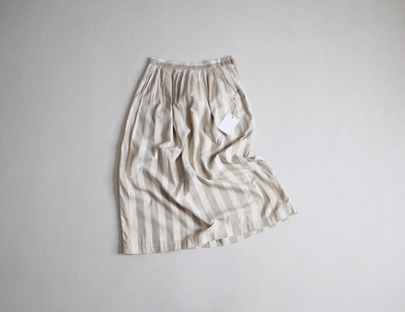 striped silk skirt | beige stripe skirt | full pl… - image 1