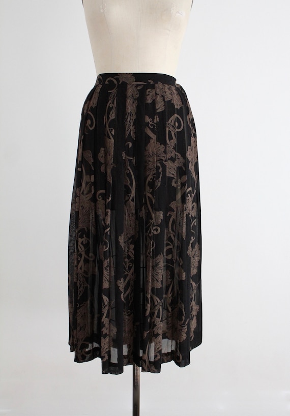 black floral skirt | sheer floral midi skirt | lo… - image 2