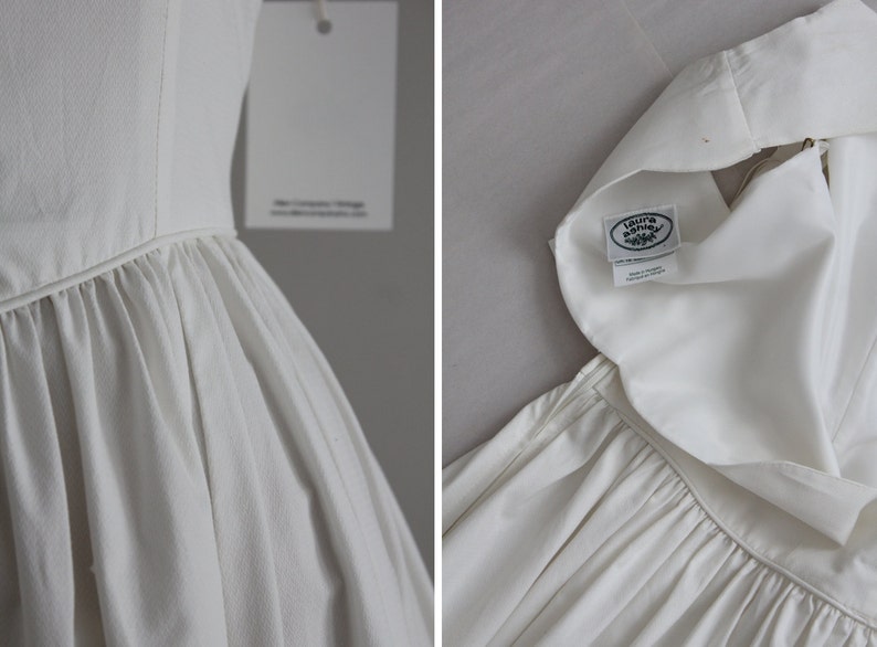 white scalloped dress / open back dress / white dress image 4