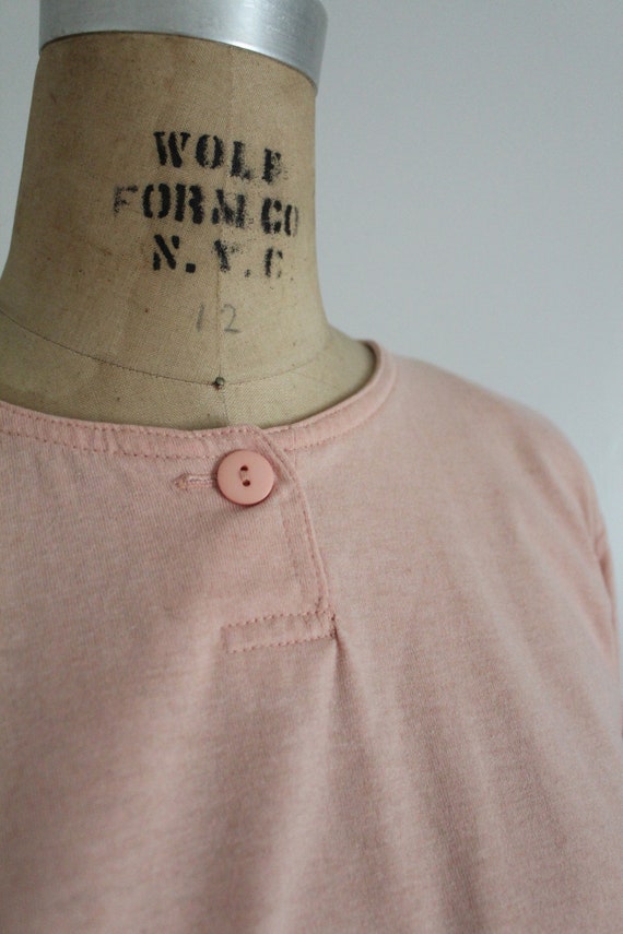 putty pink tee | pink t-shirt | pink henley shirt - image 5