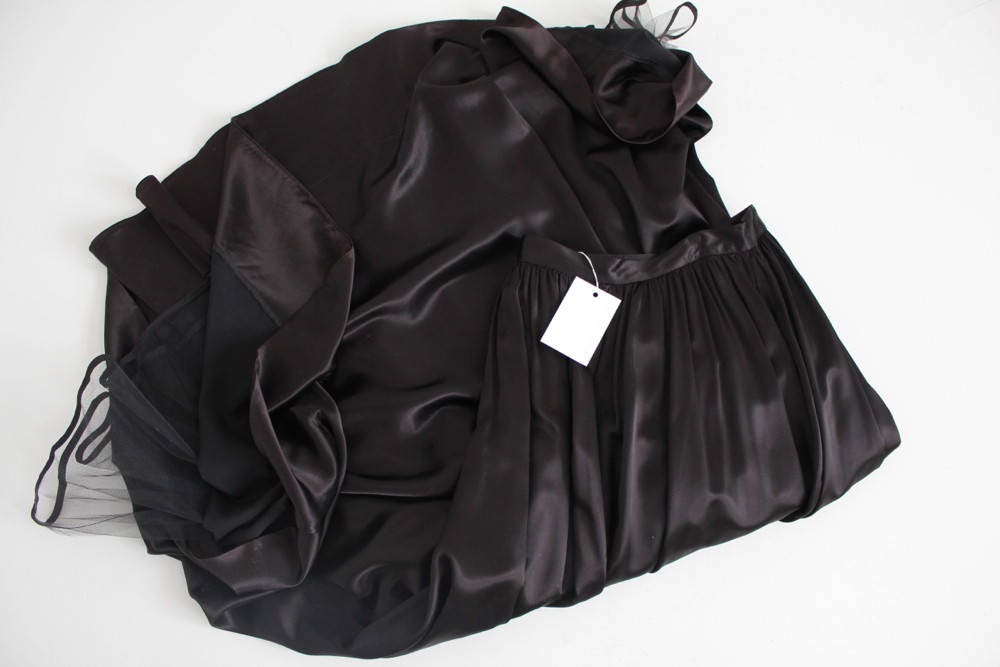 Full Black Maxi Skirt Black Evening Skirt Shiny Black - Etsy