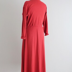 tomato red dress turtleneck dress red cotton jersey dress image 7