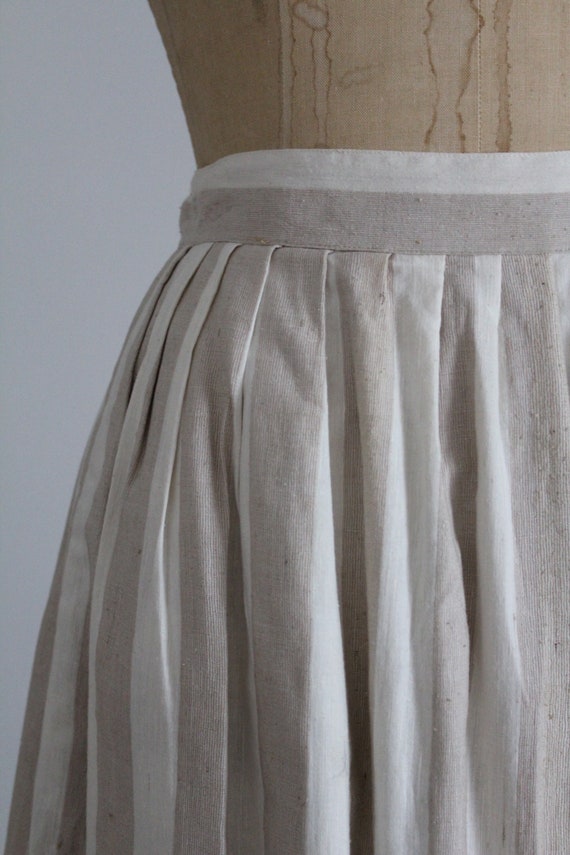 striped silk skirt | beige stripe skirt | full pl… - image 3