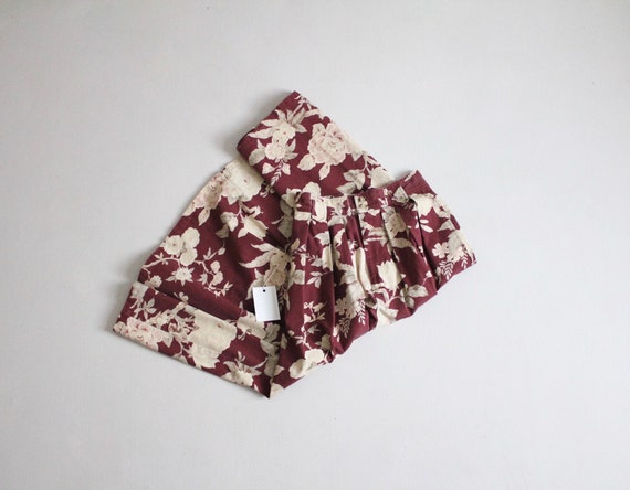 floral maxi skirt | long full skirt | wine red flo