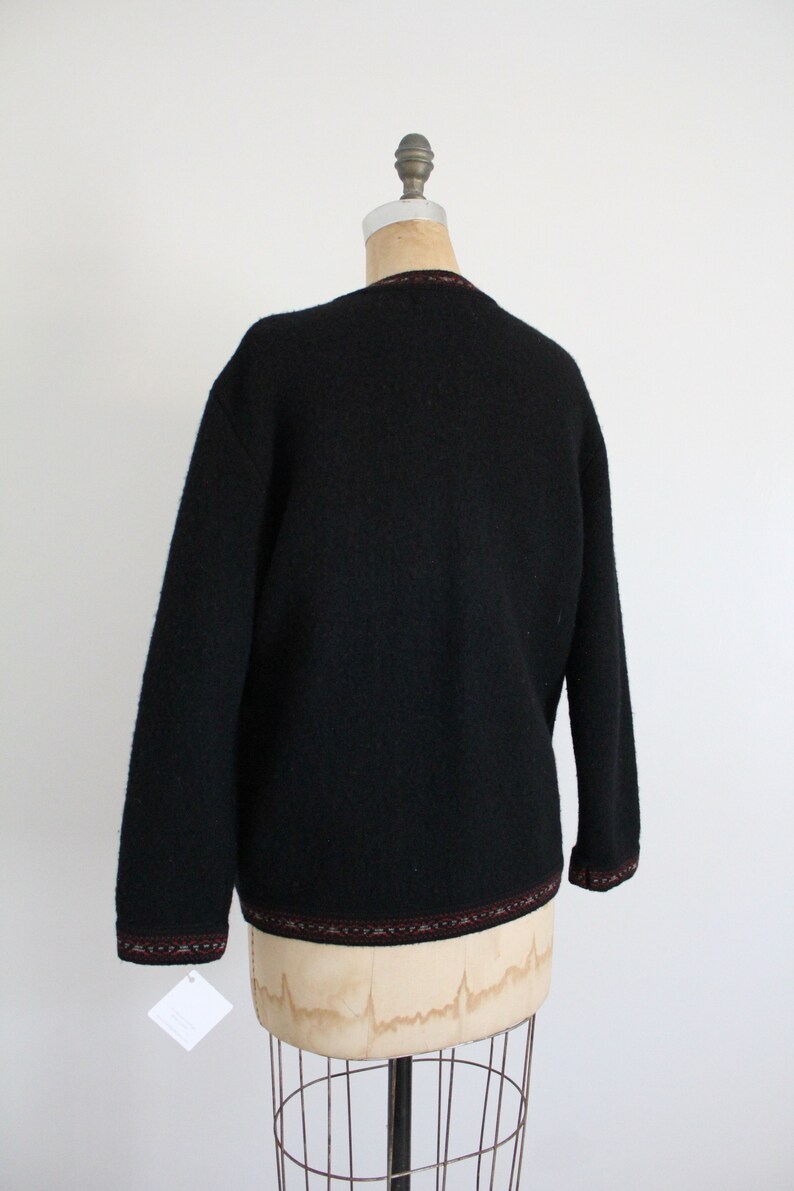 boiled wool coat vintage L.L. Bean jacket black wool jacket image 7