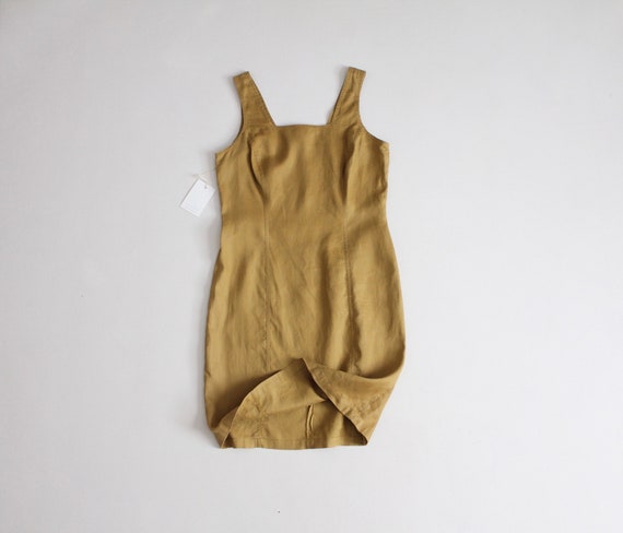 turmeric linen dress | sleeveless tank dress | fit