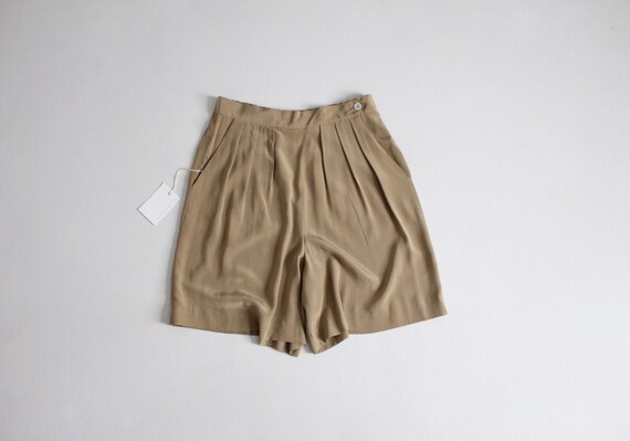 tan silk shorts | vintage I. Magnin shorts | silk