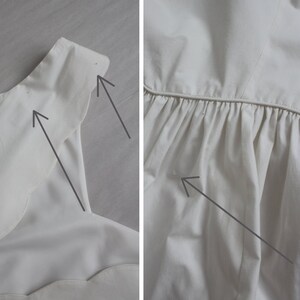 white scalloped dress / open back dress / white dress image 5