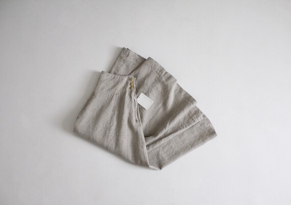 natural linen skirt | full linen skirt | vintage R