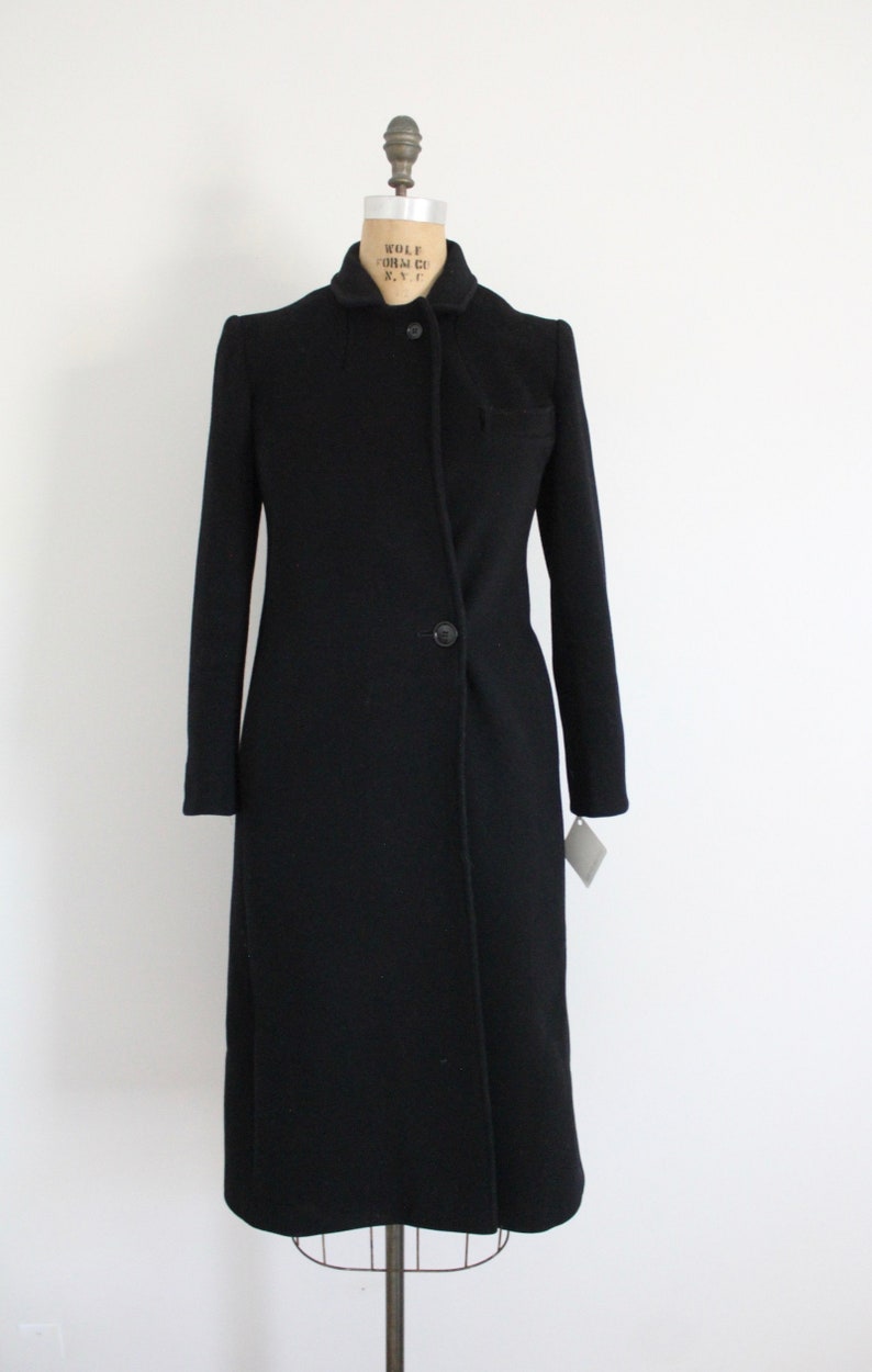 black wool coat long wool coat long city coat image 6