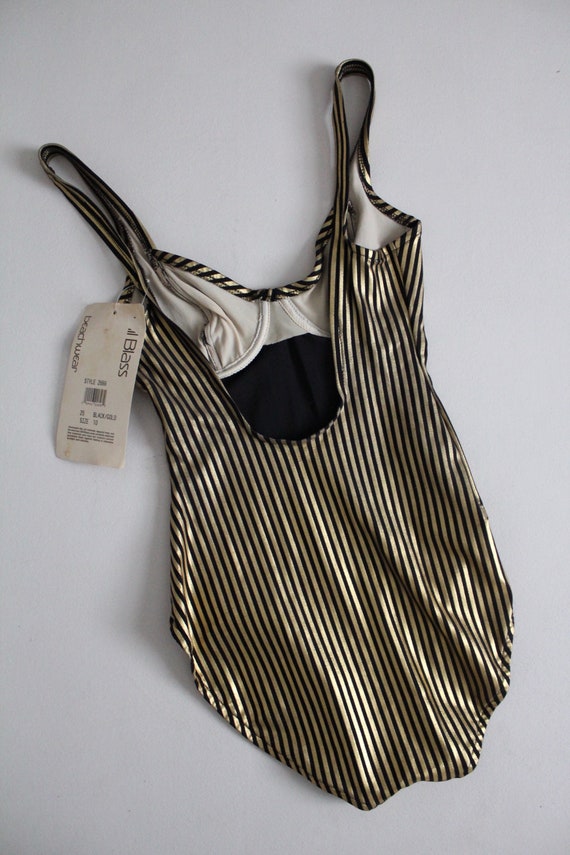 metallic striped swimsuit | vintage Bill Blass sw… - image 5