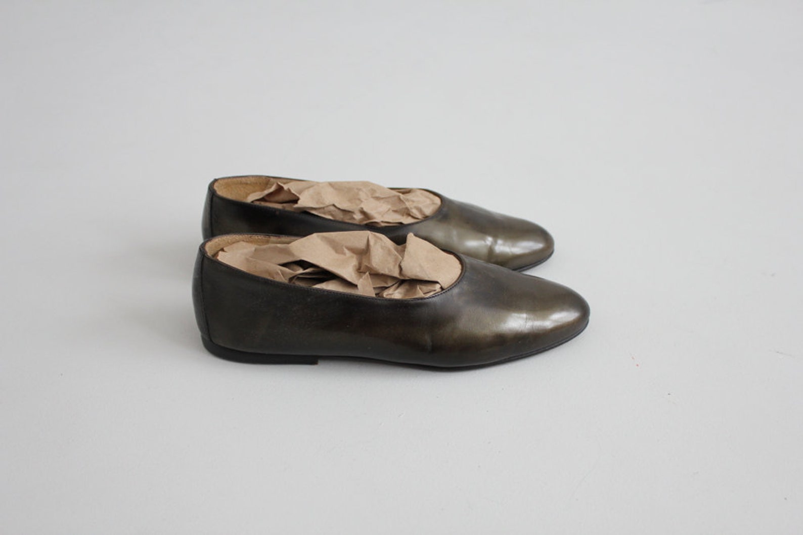marbled metallic ballet flats | glove shoes 6.5 | metallic leather flats 6