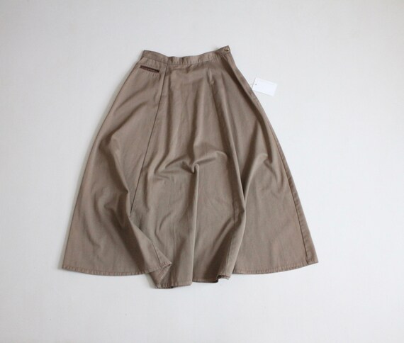 long canvas skirt | leather pocket skirt | full l… - image 4