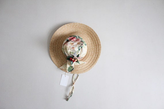 chintz floral sunhat | vintage floral hat | wide b