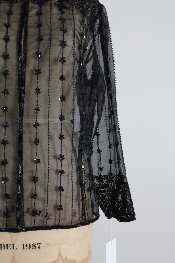 beaded organza jacket | black beaded jacket | she… - image 7