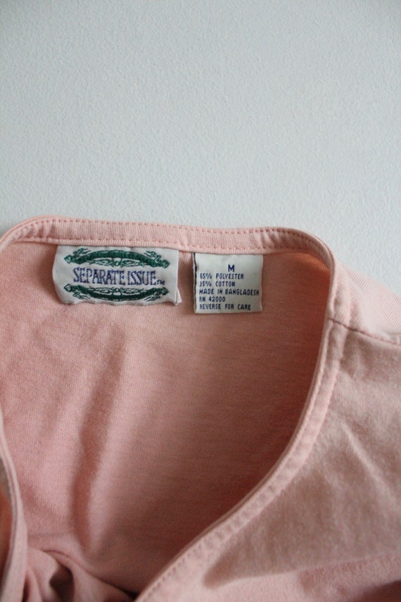 putty pink tee | pink t-shirt | pink henley shirt - image 7