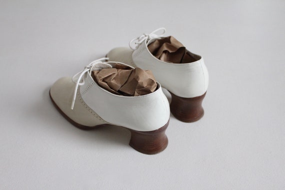 two tone oxfords | spectator booties 6.5 | beige … - image 4