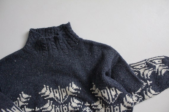 cropped snowflake sweater | gray cotton sweater |… - image 3