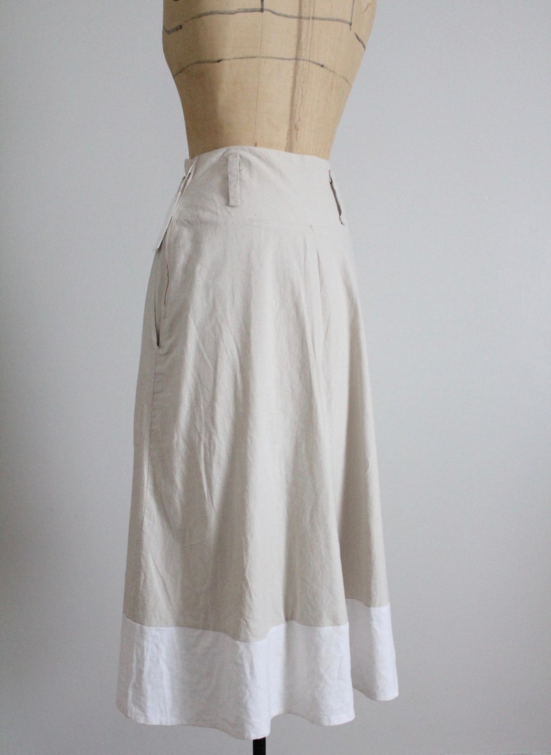 beige linen skirt long beige skirt linen midi skirt image 6