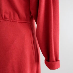 tomato red dress turtleneck dress red cotton jersey dress image 6