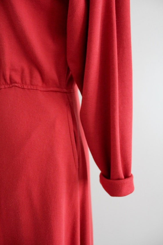 tomato red dress | turtleneck dress | red cotton … - image 6