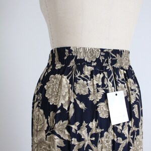 navy floral skirt floral rayon skirt cottage rose skirt image 9