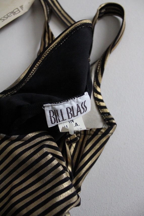 metallic striped swimsuit | vintage Bill Blass sw… - image 6