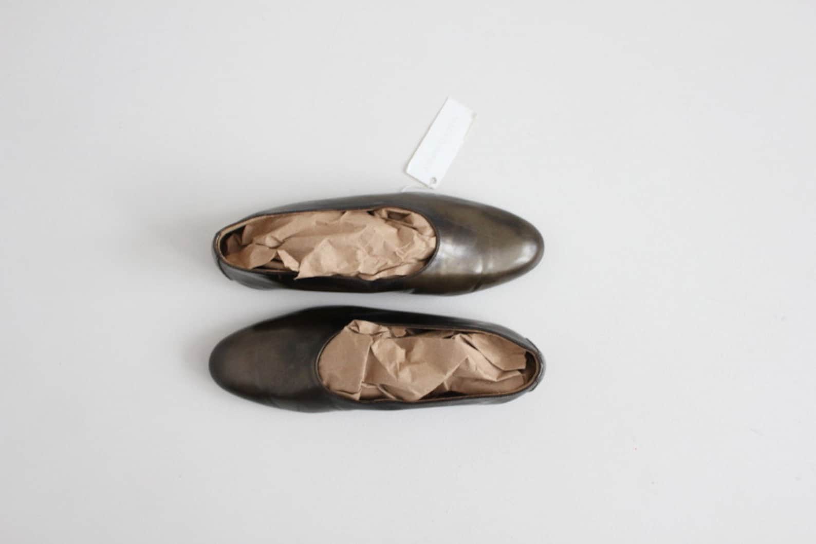 marbled metallic ballet flats | glove shoes 6.5 | metallic leather flats 6