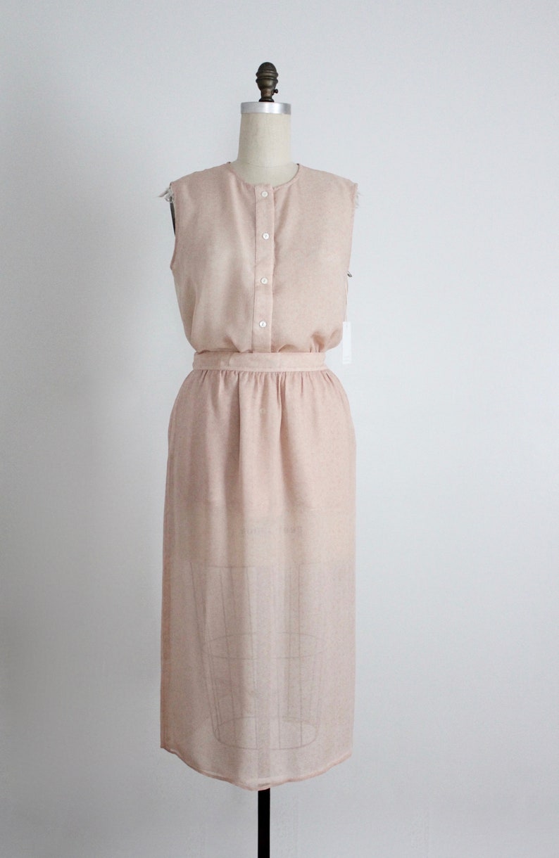 pink silk top and skirt sheer pink dress two piece pink dress image 3