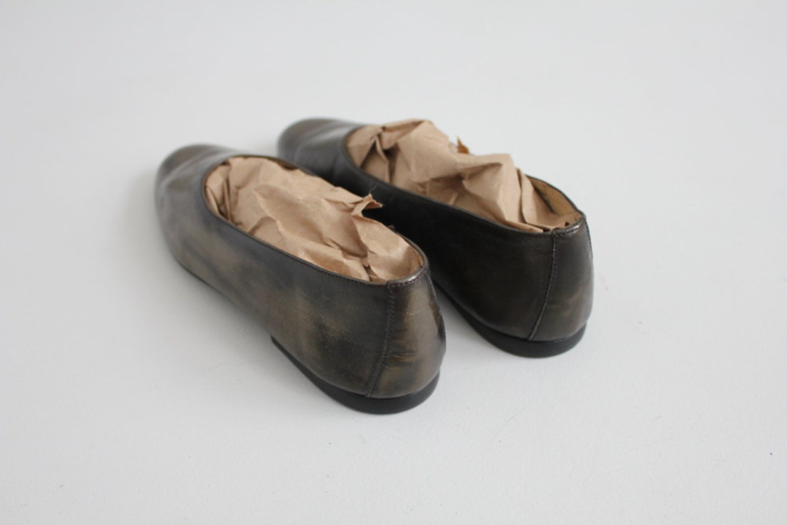 marbled metallic ballet flats | glove shoes 6.5 | metallic leather flats 6