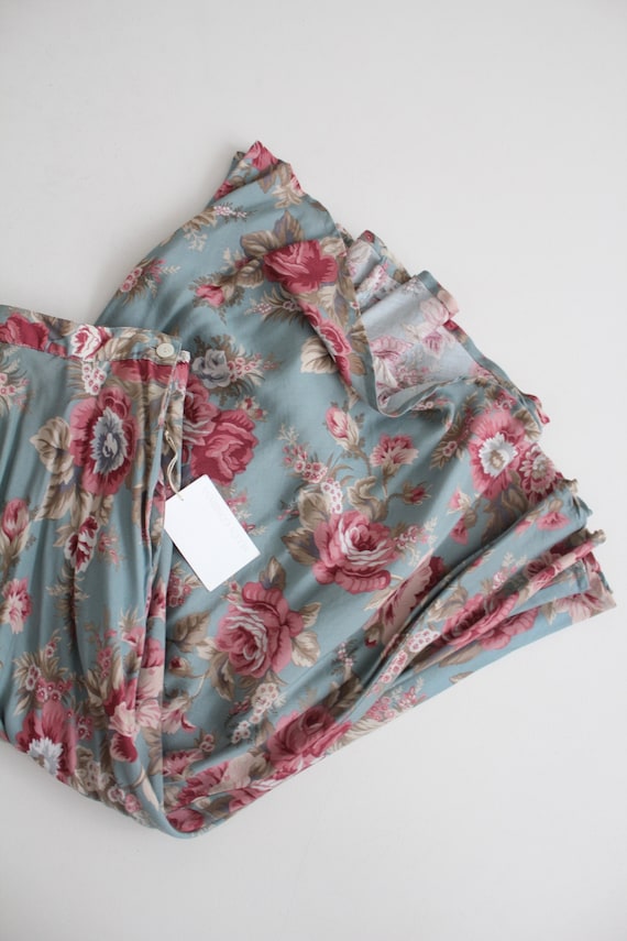 vintage 1990s blue cottage rose floral print full… - image 7
