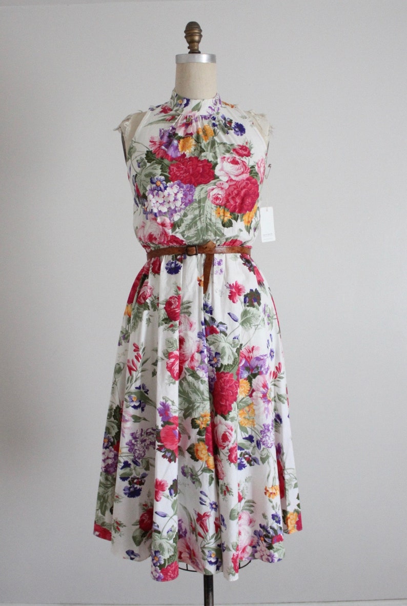 floral garden dress 100% cotton dress full floral dress image 4