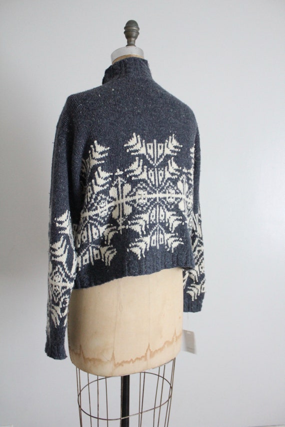 cropped snowflake sweater | gray cotton sweater |… - image 8