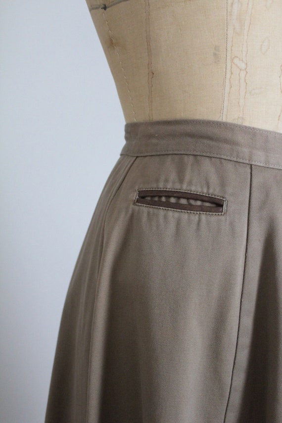 long canvas skirt | leather pocket skirt | full l… - image 5