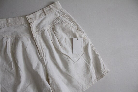 Pleated White Shorts High Waisted Shorts White Cotton - Etsy