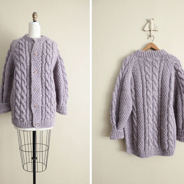 oversized wool sweater / purple wool sweater