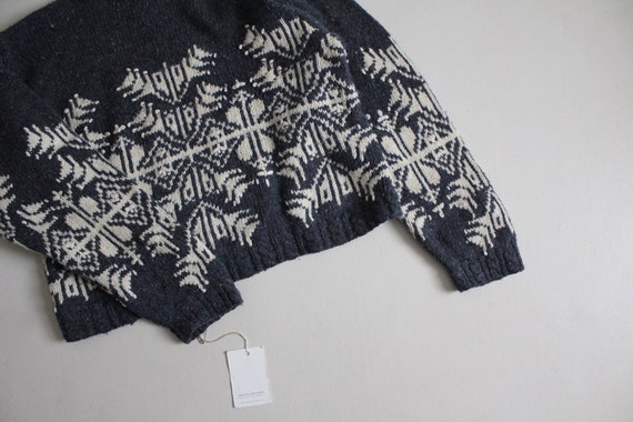 cropped snowflake sweater | gray cotton sweater |… - image 6