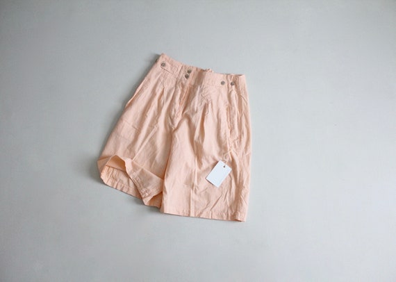 shell pink shorts | vintage cotton shorts | high w